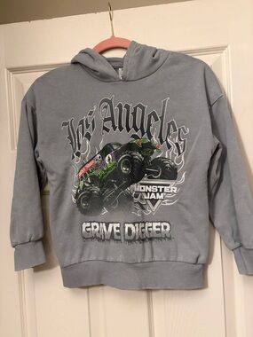 Monster Jam Grave Digger Kids Hoodie - Gray by Monster Jam
